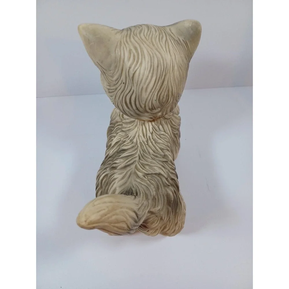 Vtg 1960 Edward Mobley Cat Rubber Toy Gray Long Haired Eyes Open Close Poseable